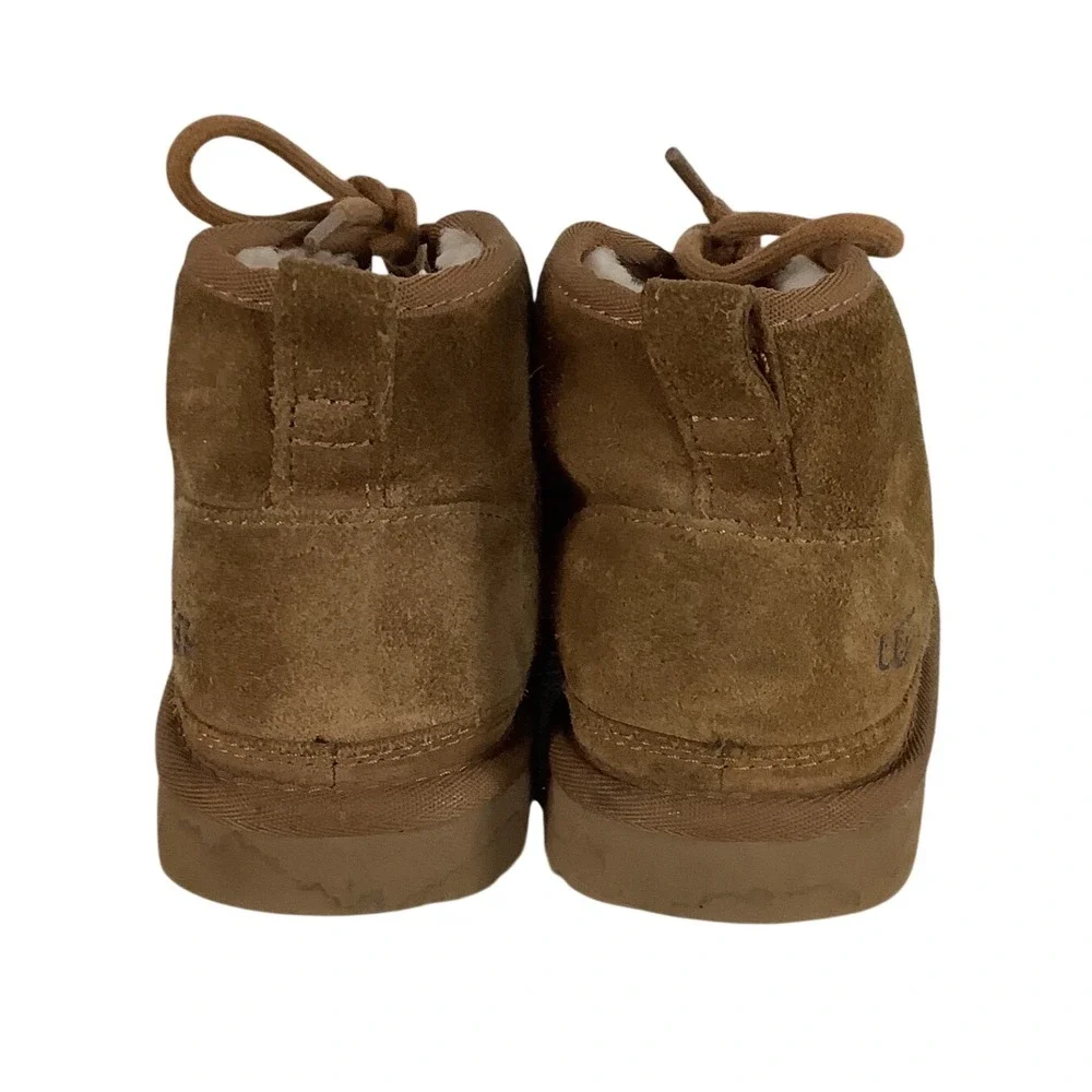 UGG Neumel Chestnut Suede Lace Up Boots Kids Size 2 1017320K Brown